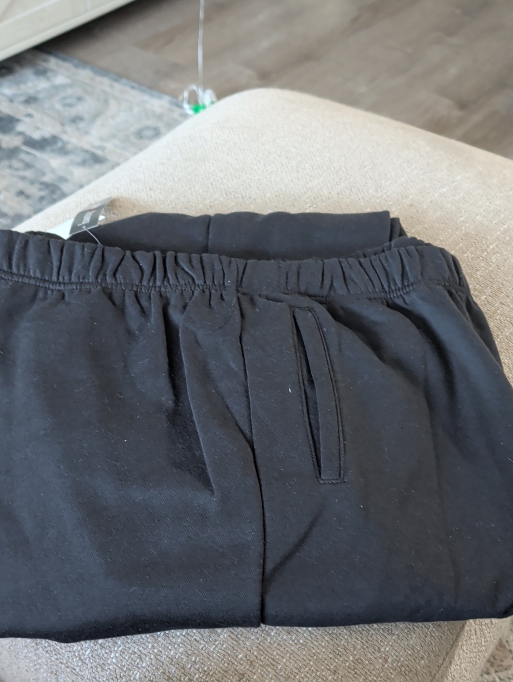 Women's Black Elastic-Waist Casual Pants